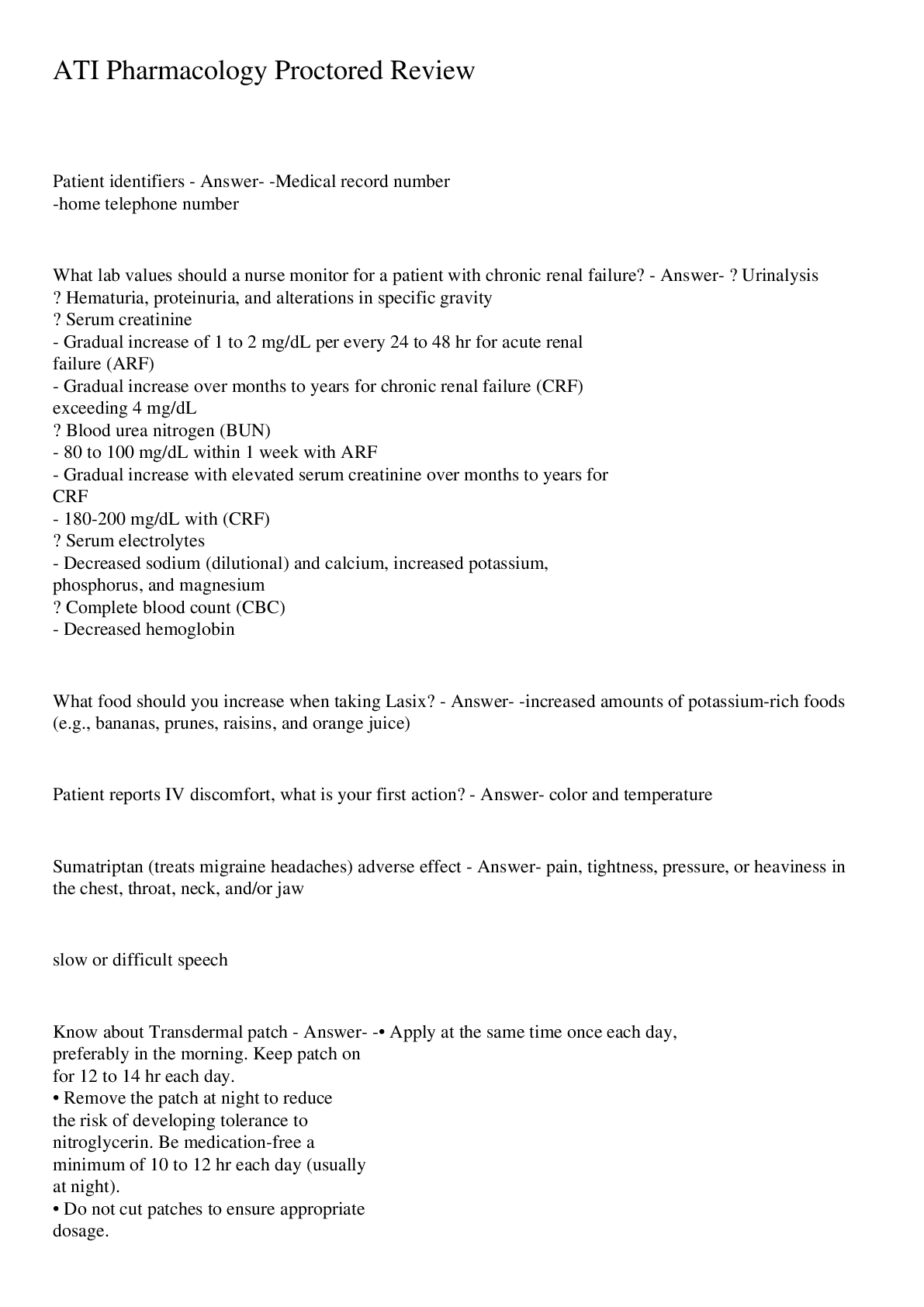 Preview image of ATI Pharmacology Proctor 2019 document